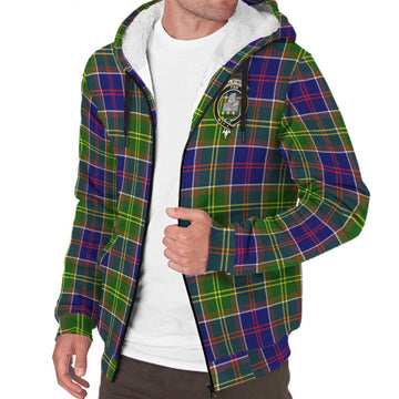 Dalrymple Tartan Sherpa Hoodie with Family Crest - Tartan Vibes Clothing