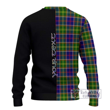 Dalrymple Tartan Ugly Sweater with Family Crest and Half Of Me Style - Tartan Vibes Clothing