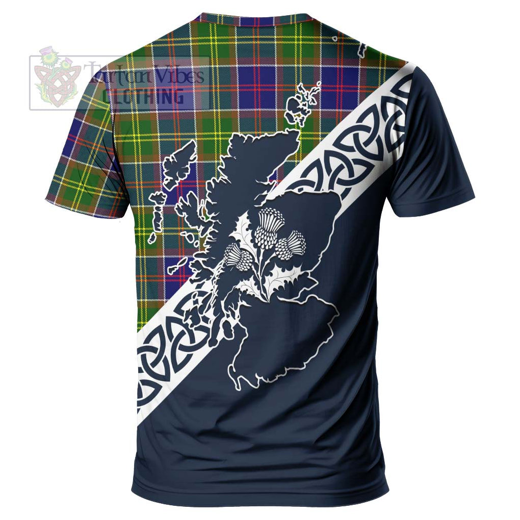 Dalrymple Tartan T-Shirt Featuring Thistle and Scotland Map - Tartanvibesclothing Store