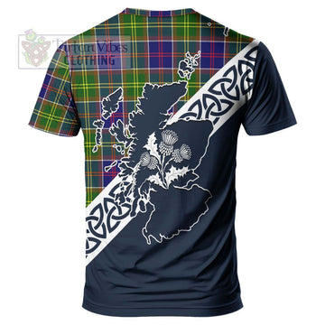 Dalrymple Tartan T-Shirt Featuring Thistle and Scotland Map - Tartanvibesclothing Store