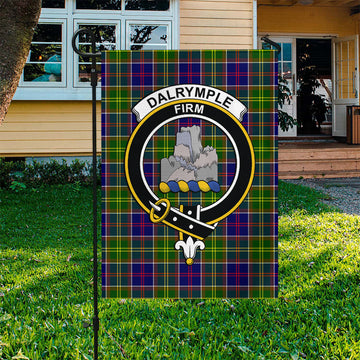 Dalrymple Tartan Flag with Family Crest