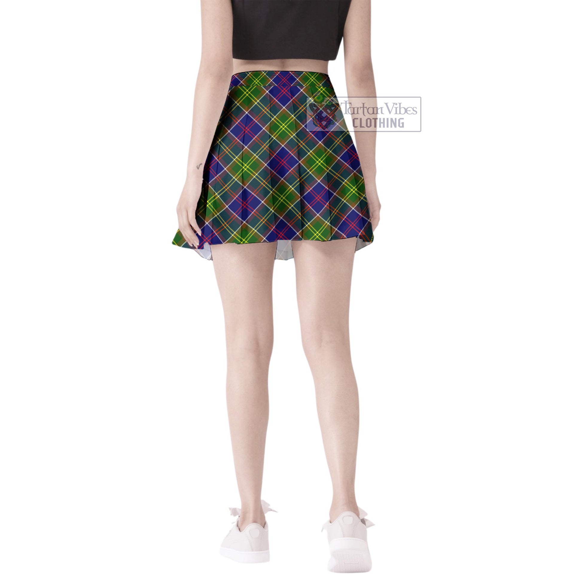 Dalrymple Tartan Women's Plated Mini Skirt Cross Style - Tartan Vibes Clothing
