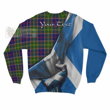Dalrymple Tartan Sweatshirt with Family Crest Scotland Patriotic Style - Tartan Vibes Clothing