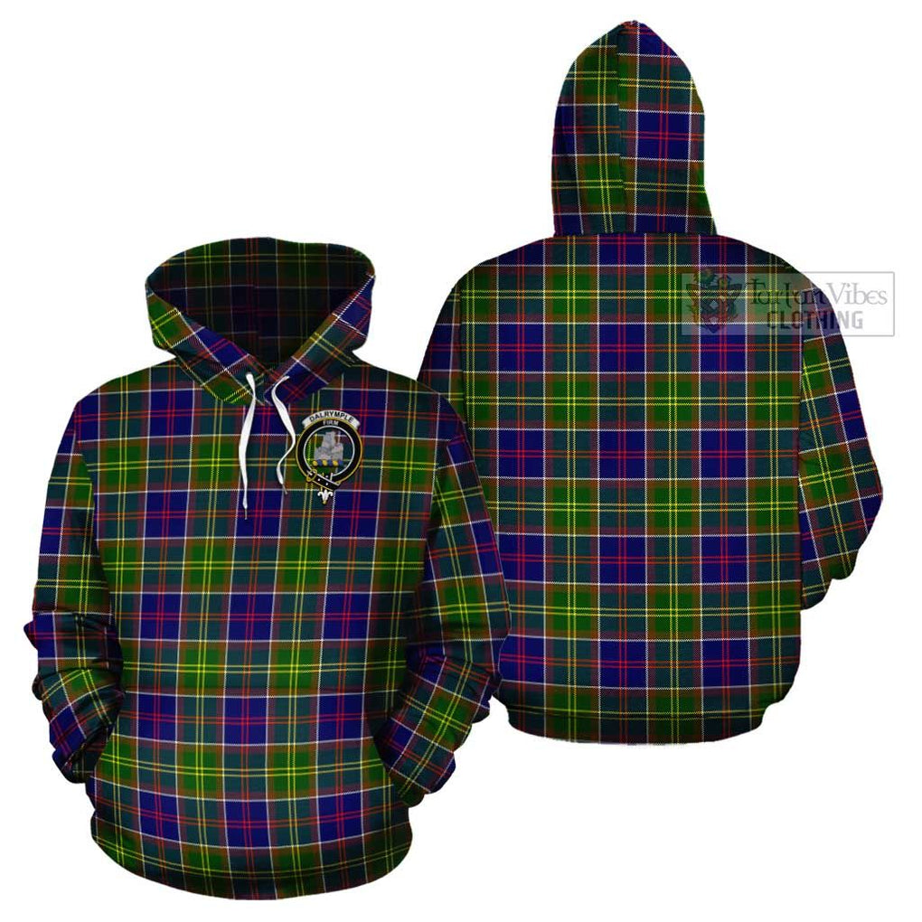Dalrymple Tartan Cotton Hoodie with Family Crest - Tartan Vibes Clothing