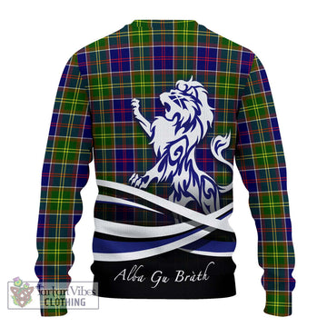 Dalrymple Tartan Ugly Sweater with Alba Gu Brath Regal Lion Emblem - Tartan Vibes Clothing