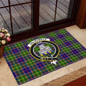 Dalrymple Tartan Rubber Doormat with Family Crest - Tartan Vibes Clothing