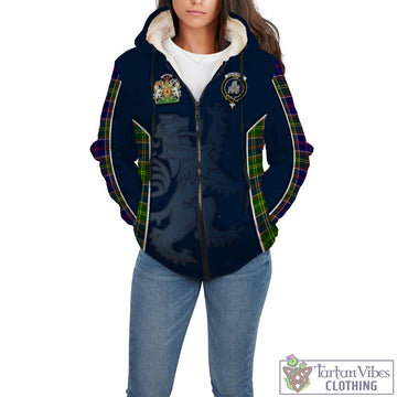 Dalrymple Tartan Sherpa Hoodie with Family Crest and Lion Rampant Vibes Sport Style
