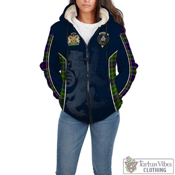 Dalrymple Tartan Sherpa Hoodie with Family Crest and Lion Rampant Vibes Sport Style - Tartan Vibes Clothing