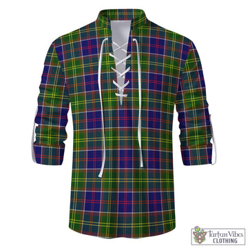 Dalrymple Tartan Men's Scottish Traditional Jacobite Ghillie Kilt Shirt