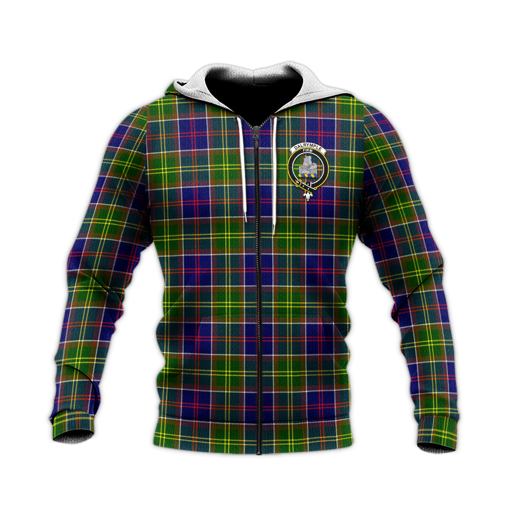 Dalrymple Tartan Knitted Hoodie with Family Crest Unisex Knitted Zip Hoodie - Tartan Vibes Clothing