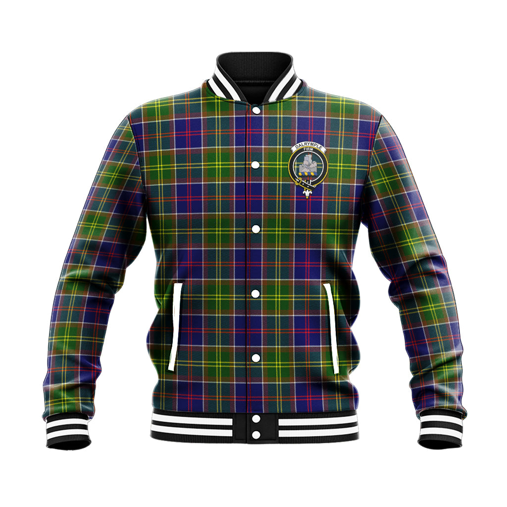 Dalrymple Tartan Baseball Jacket with Family Crest - Tartan Vibes Clothing
