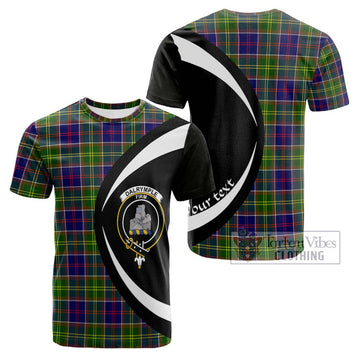 Dalrymple Tartan Cotton T-shirt with Family Crest Circle Style