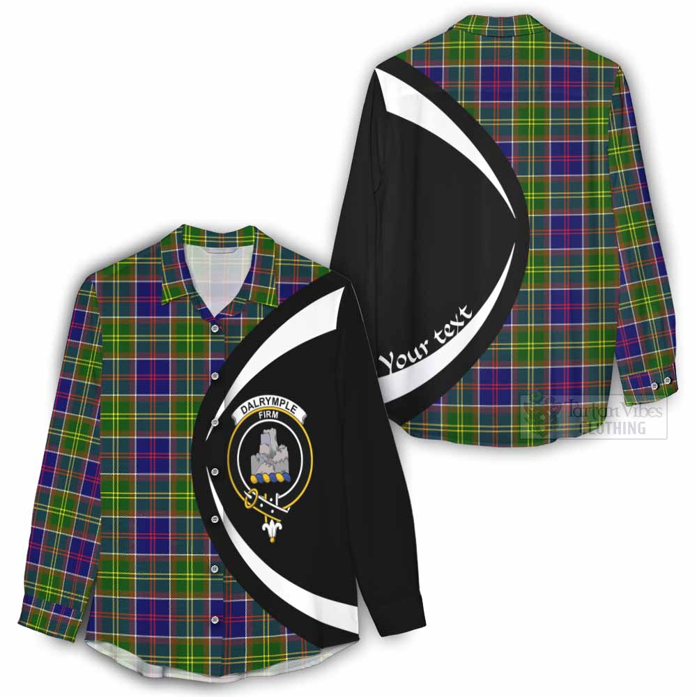 Dalrymple Tartan Women's Casual Shirt with Family Crest Circle Style - Tartan Vibes Clothing