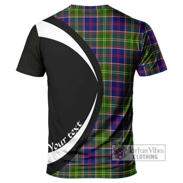 Dalrymple Tartan T-Shirt with Family Crest Circle Style - Tartan Vibes Clothing