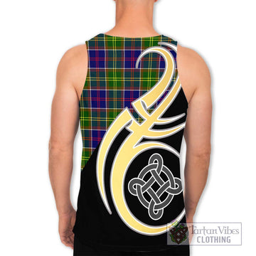 Dalrymple Tartan Men's Tank Top with Family Crest and Celtic Symbol Style - Tartan Vibes Clothing