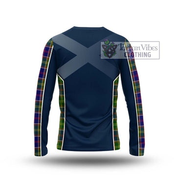 Dalrymple Tartan Long Sleeve T-Shirt with Family Crest and Lion Rampant Vibes Sport Style - Tartan Vibes Clothing