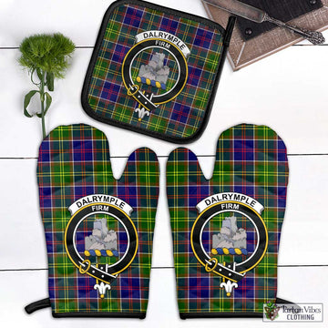 Dalrymple Tartan Combo Oven Mitt & Pot-Holder with Family Crest - Tartan Vibes Clothing