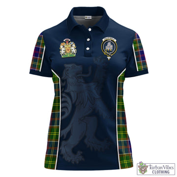 Dalrymple Tartan Women's Polo Shirt with Family Crest and Lion Rampant Vibes Sport Style