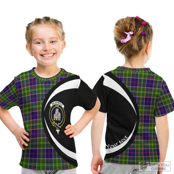 Dalrymple Tartan Kid T-Shirt with Family Crest Circle Style - Tartan Vibes Clothing