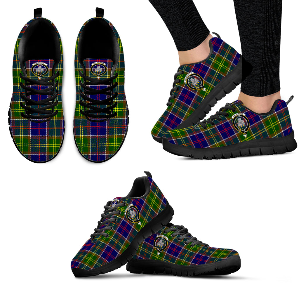 Dalrymple Tartan Sneakers with Family Crest - Tartan Vibes Clothing