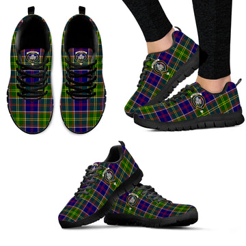 Dalrymple Tartan Sneakers with Family Crest - Tartan Vibes Clothing