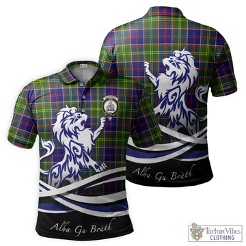Dalrymple Tartan Polo Shirt with Alba Gu Brath Regal Lion Emblem - Tartan Vibes Clothing