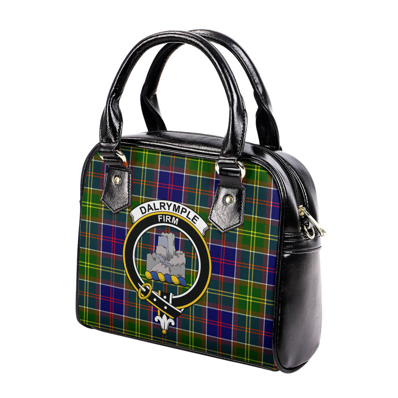 Dalrymple Tartan Shoulder Handbags with Family Crest - Tartan Vibes Clothing