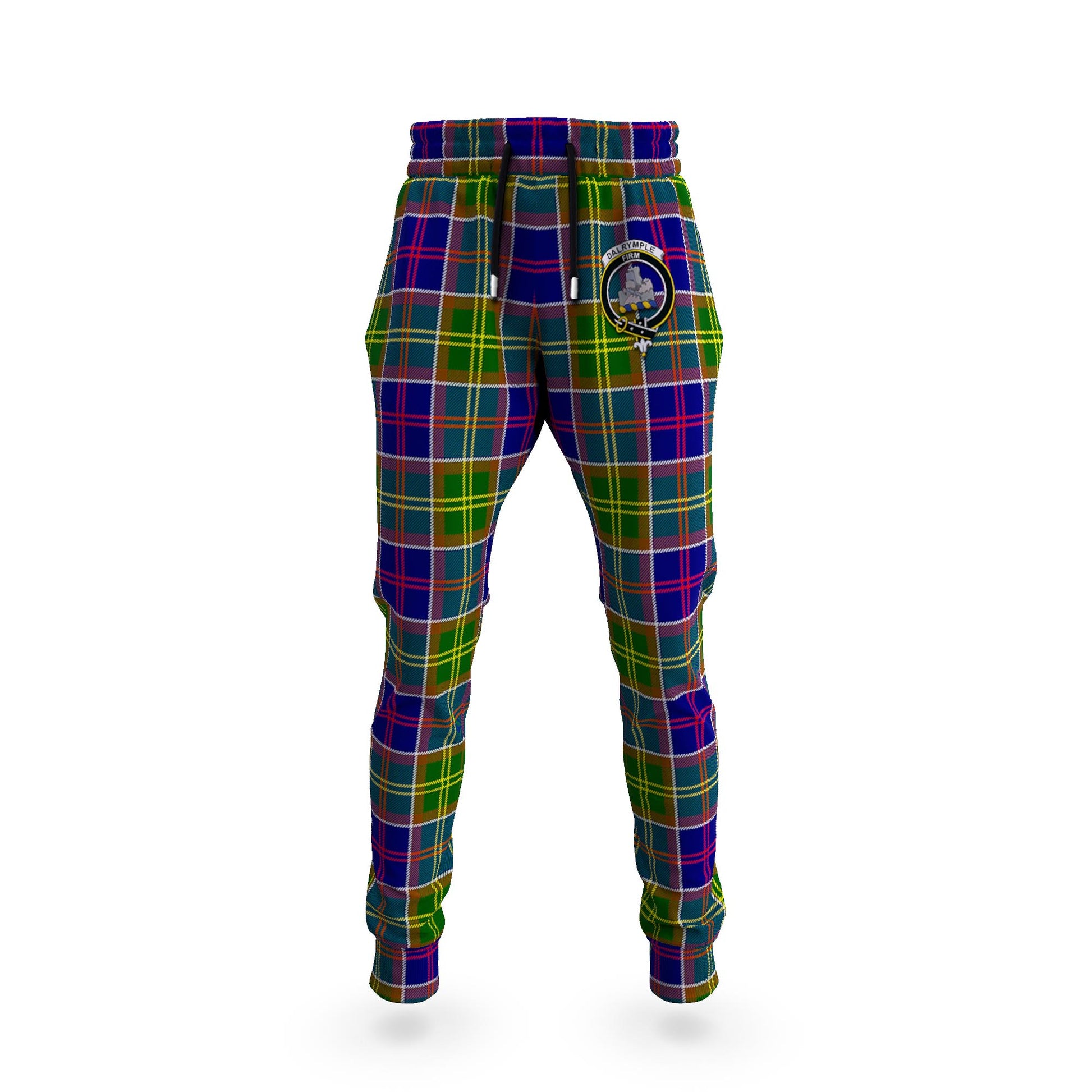 Dalrymple Tartan Joggers Pants with Family Crest 5XL - Tartan Vibes Clothing