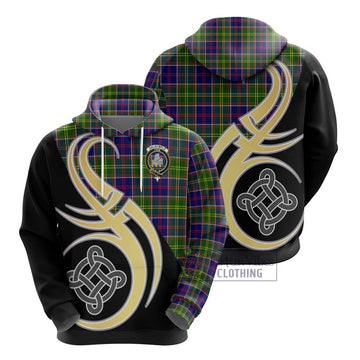 Dalrymple Tartan Hoodie with Family Crest and Celtic Symbol Style - Tartan Vibes Clothing