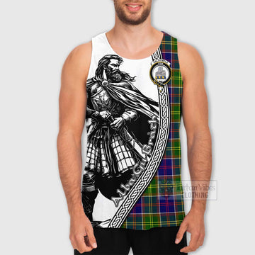 Dalrymple Tartan Clan Crest Men's Tank Top with Highlander Warrior Celtic Style - Tartan Vibes Clothing