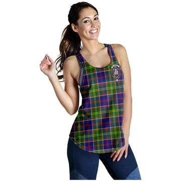 Dalrymple Tartan Women Racerback Tanks with Family Crest - Tartan Vibes Clothing