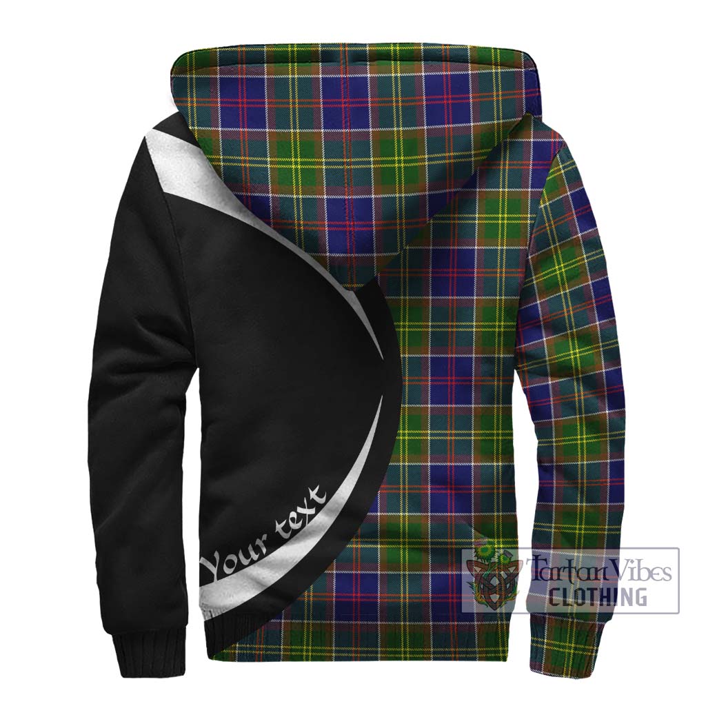 Dalrymple Tartan Sherpa Hoodie with Family Crest Circle Style - Tartan Vibes Clothing