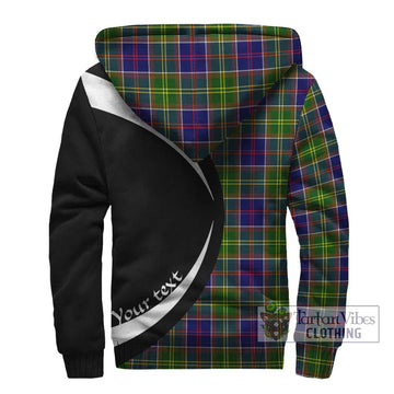 Dalrymple Tartan Sherpa Hoodie with Family Crest Circle Style - Tartan Vibes Clothing