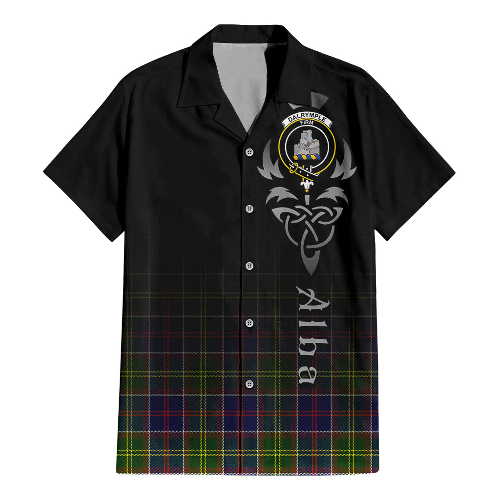 Dalrymple Tartan Hawaiian Shirt Shirt Featuring Alba Gu Brath Family Crest Celtic Inspired - Tartan Vibes Clothing