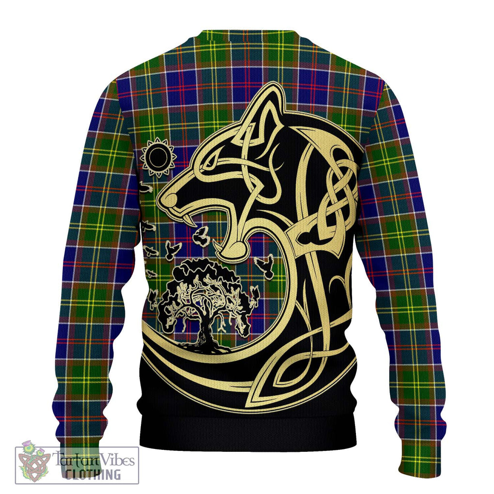 Dalrymple Tartan Ugly Sweater with Family Crest Celtic Wolf Style - Tartan Vibes Clothing