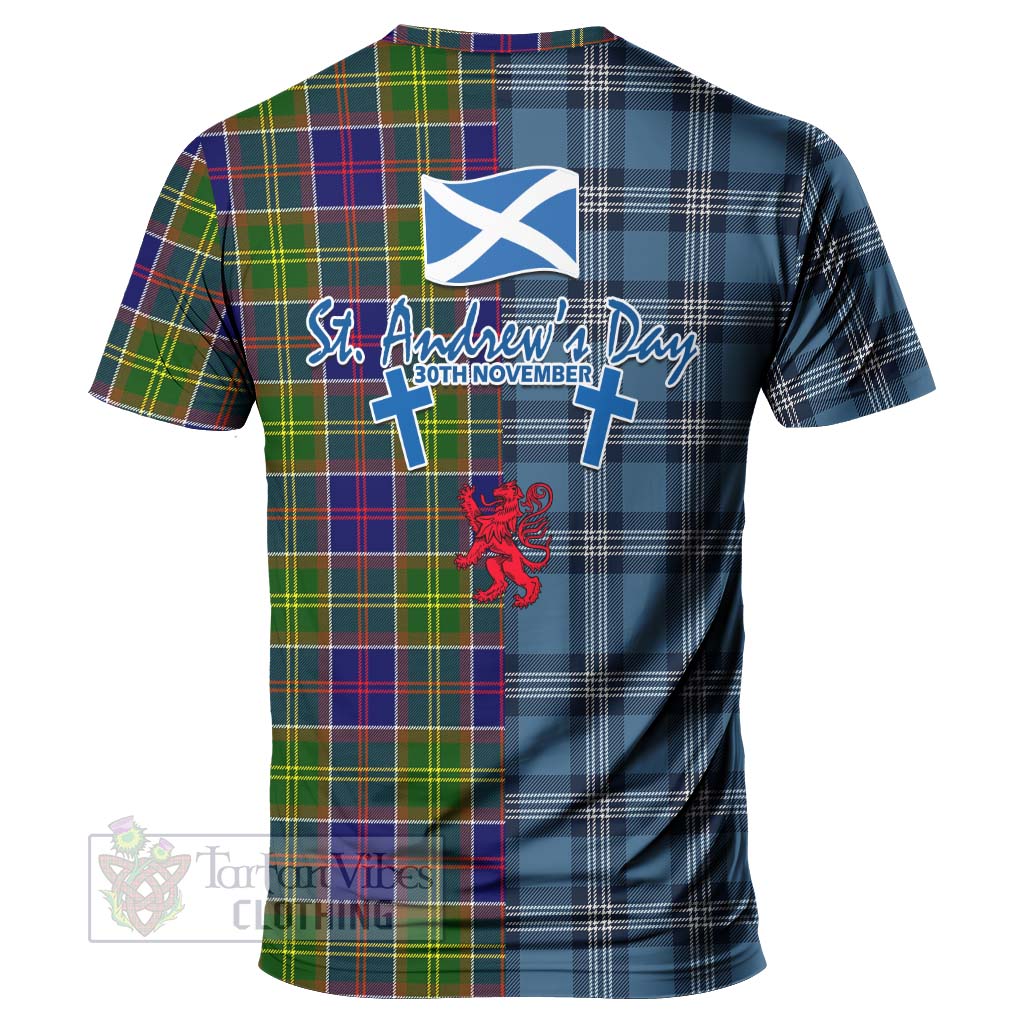 Dalrymple Tartan T-Shirt Happy St. Andrew's Day Half Tartan Style - Tartan Vibes Clothing