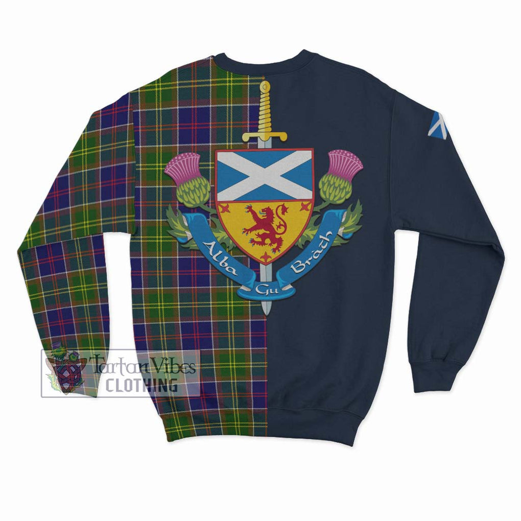 Dalrymple Tartan Sweatshirt Alba with Scottish Lion Royal Arm Half Style - Tartan Vibes Clothing