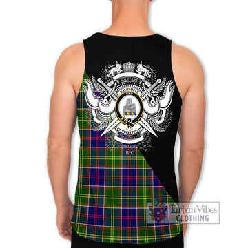 Dalrymple Tartan Men's Tank Top with Family Crest and Military Logo Style - Tartan Vibes Clothing