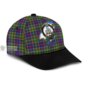 Dalrymple Tartan Classic Cap with Family Crest In Me Style