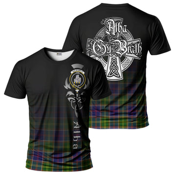 Dalrymple Tartan T-Shirt Featuring Alba Gu Brath Family Crest Celtic Inspired - Tartan Vibes Clothing