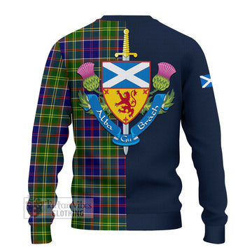 Dalrymple Tartan Ugly Sweater Alba with Scottish Lion Royal Arm Half Style - Tartan Vibes Clothing