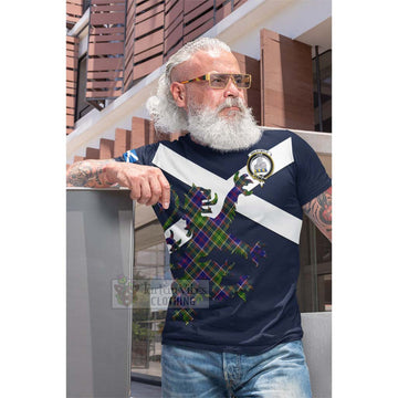 Tartan Vibes Clothing Dalrymple Tartan Lion Rampant Cotton T-shirt – Proudly Display Your Heritage with Alba Gu Brath and Clan Name