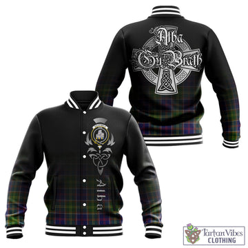 Dalrymple Tartan Baseball Jacket Featuring Alba Gu Brath Family Crest Celtic Inspired - Tartan Vibes Clothing