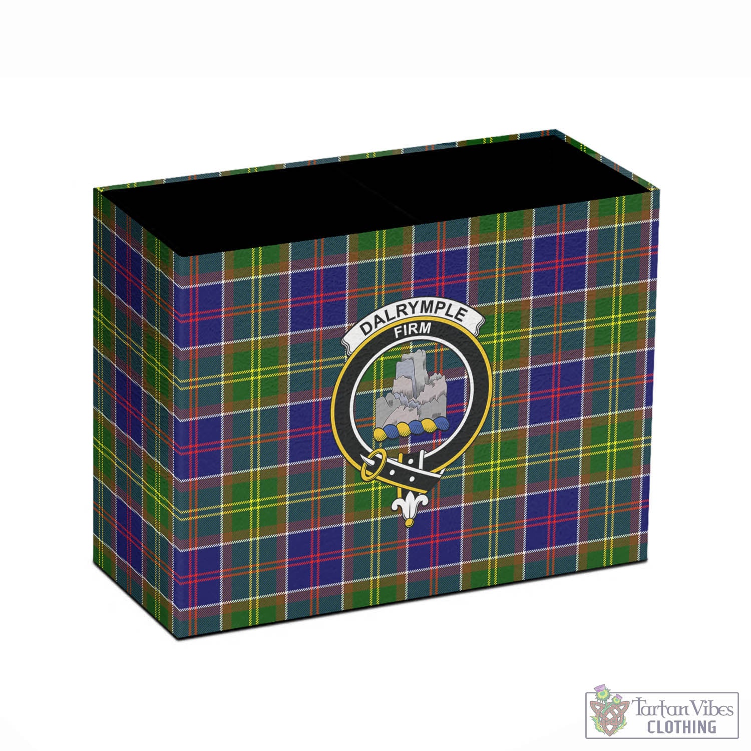 Dalrymple Tartan Pen Holder with Family Crest - Tartan Vibes Clothing