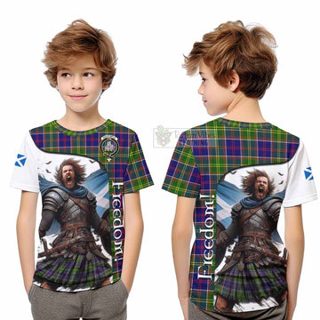 Dalrymple Crest Tartan Kid T-Shirt Inspired by the Freedom of Scottish Warrior