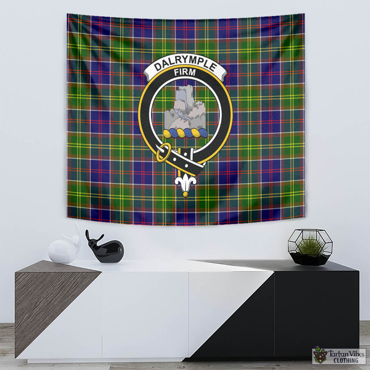 Dalrymple Tartan Tapestry Wall Hanging and Home Decor for Room with Family Crest - Tartan Vibes Clothing