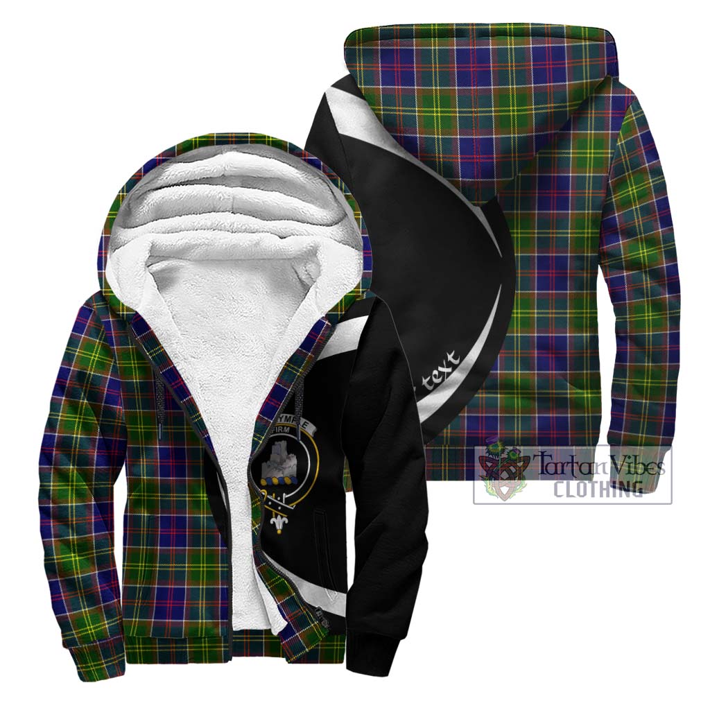 Dalrymple Tartan Sherpa Hoodie with Family Crest Circle Style Unisex - Tartan Vibes Clothing