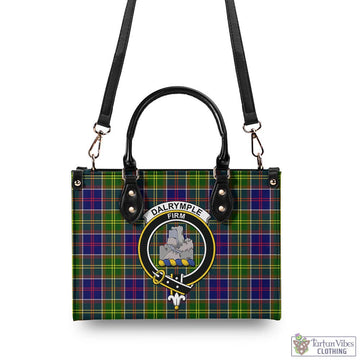 Dalrymple Tartan Luxury Leather Handbags with Family Crest - Tartan Vibes Clothing