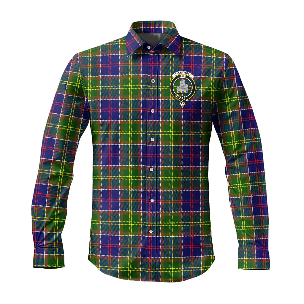 Dalrymple Tartan Long Sleeve Button Up Shirt with Family Crest Men's Shirt - Tartan Vibes Clothing