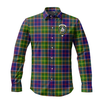 Dalrymple Tartan Long Sleeve Button Up Shirt with Family Crest Men's Shirt - Tartan Vibes Clothing